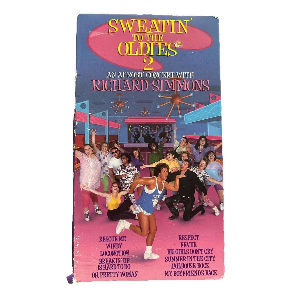 Sweatin’ to the Oldies 2 VHS 1990 Richard Simmons Workout Tape Aerobic Concert